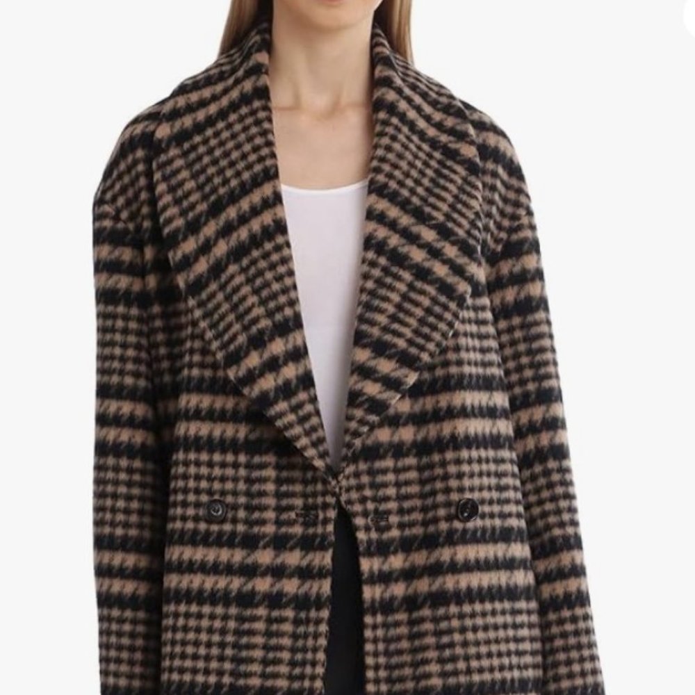Avec Les Filles Camel and Black Coat size L - Super Soft